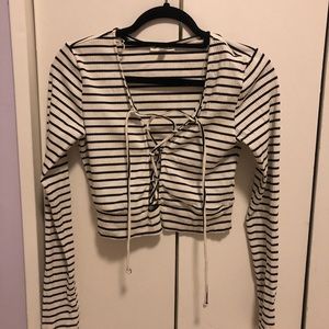 Striped Long Sleeve Going - Out Top